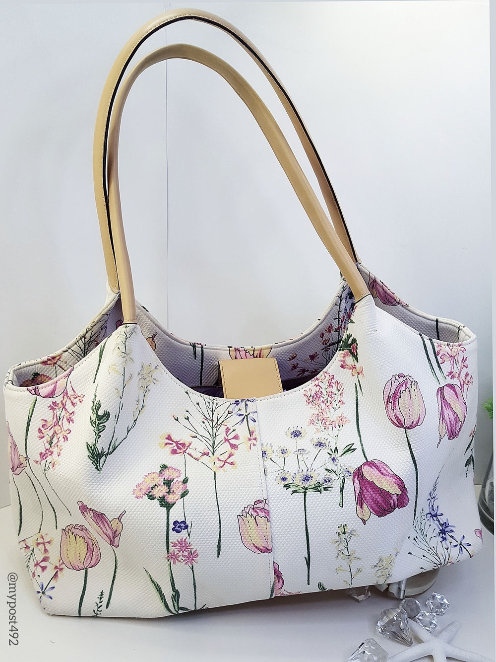 🔖Ann Taylor LOFT⚡🌺Multicolor Canvas Floral Shoulder Bag/Satchel Bag - Picture 5 of 11